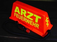 Dachaufsetzer 2 mit Wunschtext, beleuchtet