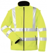 ELYSEE Softshell-Warnschutzjacke mit Abnehmbaren Ärmeln, leuchtgelb 
