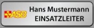 Metall-Namenschild mit Anstecknadel