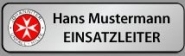 Metall-Namenschild mit Klett