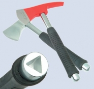 Feuerwehrbeil mit Dreikant, rot