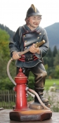 Holzfigur Feuerwehrmann, gefasst