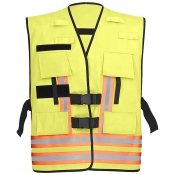 Kennzeichnungsweste Mischgewebe leuchtgelb, 3M orange-silber-orange