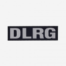 Rückenschild "DLRG" dunkelblau, Schrift silber reflektierend