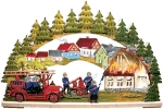 Schwibbogen Feuerwehr groß, Holz, bemalt, 3D