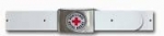 Ledergürtel weiß mit Metallschnalle, DRK-Logo