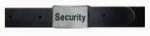 Ledergürtel schwarz mit Metallschnalle, Security-Schriftzug