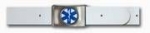 Ledergürtel weiß mit Metallschnalle, Star of life