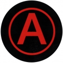 Kennzeichnung für ATS-Geräteträger, rotes A, schwarzer Grund